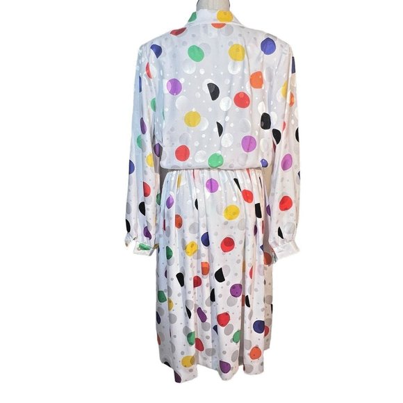 Womens J Ellis Limited Polka Dot Shirtwaist Dress Size 14 Long Sleeve Pullover - Picture 6 of 9